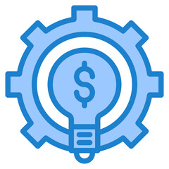Money idea blue style icon