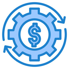 Money making blue style icon