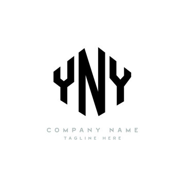 YNY letter logo design with polygon shape. YNY polygon logo monogram. YNY cube logo design. YNY hexagon vector logo template white and black colors. YNY monogram, YNY business and real estate logo. 