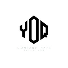 YOQ letter logo design with polygon shape. YOQ polygon logo monogram. YOQ cube logo design. YOQ hexagon vector logo template white and black colors. YOQ monogram, YOQ business and real estate logo. 