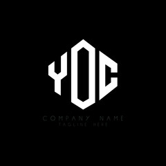 YOC letter logo design with polygon shape. YOC polygon logo monogram. YOC cube logo design. YOC hexagon vector logo template white and black colors. YOC monogram, YOC business and real estate logo. 
