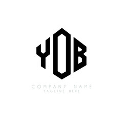 YOB letter logo design with polygon shape. YOB polygon logo monogram. YOB cube logo design. YOB hexagon vector logo template white and black colors. YOB monogram, YOB business and real estate logo. 