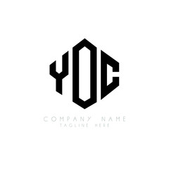 YOC letter logo design with polygon shape. YOC polygon logo monogram. YOC cube logo design. YOC hexagon vector logo template white and black colors. YOC monogram, YOC business and real estate logo. 