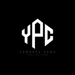 YPC letter logo design with polygon shape. YPC polygon logo monogram. YPC cube logo design. YPC hexagon vector logo template white and black colors. YPC monogram, YPC business and real estate logo. 