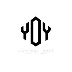 YOY letter logo design with polygon shape. YOY polygon logo monogram. YOY cube logo design. YOY hexagon vector logo template white and black colors. YOY monogram, YOY business and real estate logo. 