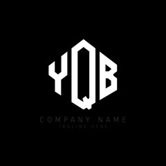 YQB letter logo design with polygon shape. YQB polygon logo monogram. YQB cube logo design. YQB hexagon vector logo template white and black colors. YQB monogram, YQB business and real estate logo. 