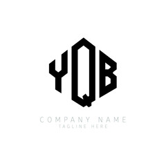 YQB letter logo design with polygon shape. YQB polygon logo monogram. YQB cube logo design. YQB hexagon vector logo template white and black colors. YQB monogram, YQB business and real estate logo. 