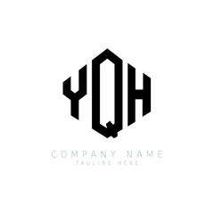 YQH letter logo design with polygon shape. YQH polygon logo monogram. YQH cube logo design. YQH hexagon vector logo template white and black colors. YQH monogram, YQH business and real estate logo. 