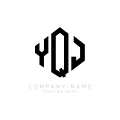 YQJ letter logo design with polygon shape. YQJ polygon logo monogram. YQJ cube logo design. YQJ hexagon vector logo template white and black colors. YQJ monogram, YQJ business and real estate logo. 