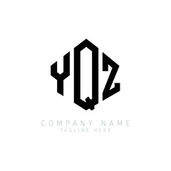 YQZ letter logo design with polygon shape. YQZ polygon logo monogram. YQZ cube logo design. YQZ hexagon vector logo template white and black colors. YQZ monogram, YQZ business and real estate logo. 