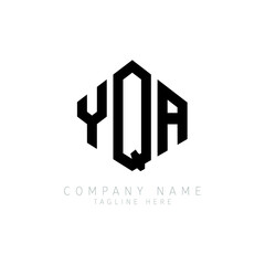 YQA letter logo design with polygon shape. YQA polygon logo monogram. YQA cube logo design. YQA hexagon vector logo template white and black colors. YQA monogram, YQA business and real estate logo. 