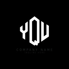 YQU letter logo design with polygon shape. YQU polygon logo monogram. YQU cube logo design. YQU hexagon vector logo template white and black colors. YQU monogram, YQU business and real estate logo. 