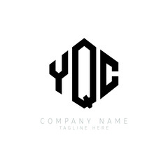 YQC letter logo design with polygon shape. YQC polygon logo monogram. YQC cube logo design. YQC hexagon vector logo template white and black colors. YQC monogram, YQC business and real estate logo. 
