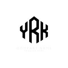 YRK letter logo design with polygon shape. YRK polygon logo monogram. YRK cube logo design. YRK hexagon vector logo template white and black colors. YRK monogram, YRK business and real estate logo. 