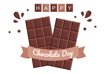 Happy Chocolate Day Celebration Vector Illustration. Suitable For Greeting Cards, Posters and Background