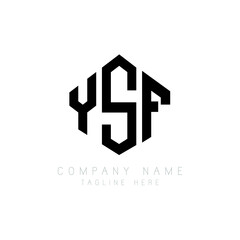 YSF letter logo design with polygon shape. YSF polygon logo monogram. YSF cube logo design. YSF hexagon vector logo template white and black colors. YSF monogram, YSF business and real estate logo. 