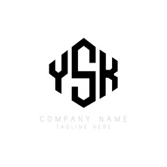 YSK letter logo design with polygon shape. YSK polygon logo monogram. YSK cube logo design. YSK hexagon vector logo template white and black colors. YSK monogram, YSK business and real estate logo. 