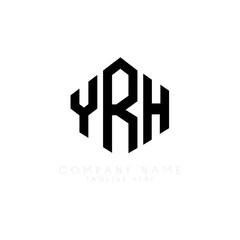 YRH letter logo design with polygon shape. YRH polygon logo monogram. YRH cube logo design. YRH hexagon vector logo template white and black colors. YRH monogram, YRH business and real estate logo. 