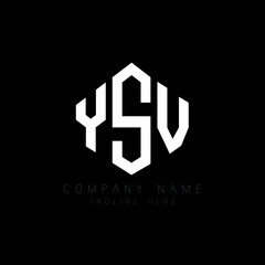 Obraz premium YSV letter logo design with polygon shape. YSV polygon logo monogram. YSV cube logo design. YSV hexagon vector logo template white and black colors. YSV monogram, YSV business and real estate logo. 
