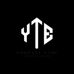 YTE letter logo design with polygon shape. YTE polygon logo monogram. YTE cube logo design. YTE hexagon vector logo template white and black colors. YTE monogram, YTE business and real estate logo. 