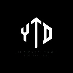YTD letter logo design with polygon shape. YTD polygon logo monogram. YTD cube logo design. YTD hexagon vector logo template white and black colors. YTD monogram, YTD business and real estate logo. 