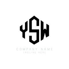 YSW letter logo design with polygon shape. YSW polygon logo monogram. YSW cube logo design. YSW hexagon vector logo template white and black colors. YSW monogram, YSW business and real estate logo. 