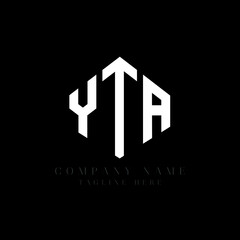 YTA letter logo design with polygon shape. YTA polygon logo monogram. YTA cube logo design. YTA hexagon vector logo template white and black colors. YTA monogram, YTA business and real estate logo. 
