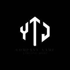 YTJ letter logo design with polygon shape. YTJ polygon logo monogram. YTJ cube logo design. YTJ hexagon vector logo template white and black colors. YTJ monogram, YTJ business and real estate logo. 