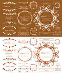 エレガントでゴージャスなフレームデザインセット。アンティークな罫線、ビンテージ調のプレート