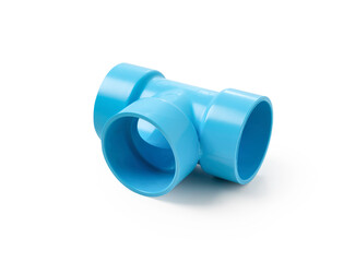 Blue pvc pipe on isolated white background