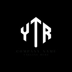 YTR letter logo design with polygon shape. YTR polygon logo monogram. YTR cube logo design. YTR hexagon vector logo template white and black colors. YTR monogram, YTR business and real estate logo. 
