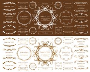 エレガントでゴージャスなフレームデザインセット。アンティークな罫線、ビンテージ調のプレート