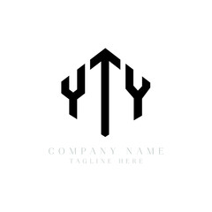 YTY letter logo design with polygon shape. YTY polygon logo monogram. YTY cube logo design. YTY hexagon vector logo template white and black colors. YTY monogram, YTY business and real estate logo. 