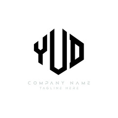 YUD letter logo design with polygon shape. YUD polygon logo monogram. YUD cube logo design. YUD hexagon vector logo template white and black colors. YUD monogram, YUD business and real estate logo. 