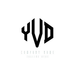 YVD letter logo design with polygon shape. YVD polygon logo monogram. YVD cube logo design. YVD hexagon vector logo template white and black colors. YVD monogram, YVD business and real estate logo. 