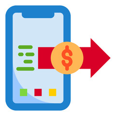 Fototapeta premium Mobile internet flat style icon