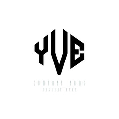 YVE letter logo design with polygon shape. YVE polygon logo monogram. YVE cube logo design. YVE hexagon vector logo template white and black colors. YVE monogram, YVE business and real estate logo. 