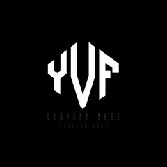 YVF letter logo design with polygon shape. YVF polygon logo monogram. YVF cube logo design. YVF hexagon vector logo template white and black colors. YVF monogram, YVF business and real estate logo. 