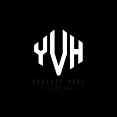 YVH letter logo design with polygon shape. YVH polygon logo monogram. YVH cube logo design. YVH hexagon vector logo template white and black colors. YVH monogram, YVH business and real estate logo. 