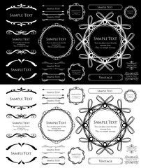 エレガントでゴージャスなフレームデザインセット。アンティークな罫線、ビンテージ調のプレート