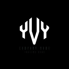 YVY letter logo design with polygon shape. YVY polygon logo monogram. YVY cube logo design. YVY hexagon vector logo template white and black colors. YVY monogram, YVY business and real estate logo. 