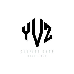 YVZ letter logo design with polygon shape. YVZ polygon logo monogram. YVZ cube logo design. YVZ hexagon vector logo template white and black colors. YVZ monogram, YVZ business and real estate logo. 