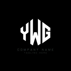 Obraz premium YWG letter logo design with polygon shape. YWG polygon logo monogram. YWG cube logo design. YWG hexagon vector logo template white and black colors. YWG monogram, YWG business and real estate logo. 