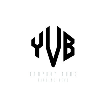 YVB letter logo design with polygon shape. YVB polygon logo monogram. YVB cube logo design. YVB hexagon vector logo template white and black colors. YVB monogram, YVB business and real estate logo. 