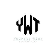YWT letter logo design with polygon shape. YWT polygon logo monogram. YWT cube logo design. YWT hexagon vector logo template white and black colors. YWT monogram, YWT business and real estate logo. 