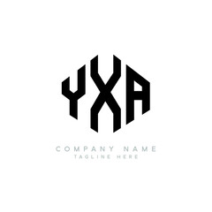 YXA letter logo design with polygon shape. YXA polygon logo monogram. YXA cube logo design. YXA hexagon vector logo template white and black colors. YXA monogram, YXA business and real estate logo. 