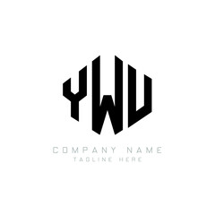 YWU letter logo design with polygon shape. YWU polygon logo monogram. YWU cube logo design. YWU hexagon vector logo template white and black colors. YWU monogram, YWU business and real estate logo. 