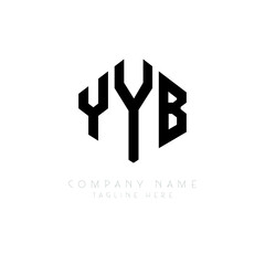 YYB letter logo design with polygon shape. YYB polygon logo monogram. YYB cube logo design. YYB hexagon vector logo template white and black colors. YYB monogram, YYB business and real estate logo. 