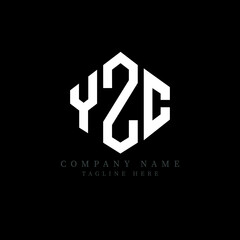 YZC letter logo design with polygon shape. YZC polygon logo monogram. YZC cube logo design. YZC hexagon vector logo template white and black colors. YZC monogram, YZC business and real estate logo. 