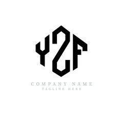 YZF letter logo design with polygon shape. YZF polygon logo monogram. YZF cube logo design. YZF hexagon vector logo template white and black colors. YZF monogram, YZF business and real estate logo. 